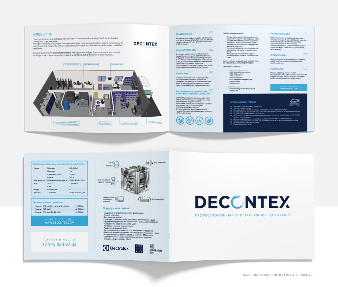 Ontwerp folder Decontex - Nederlands en Russisch